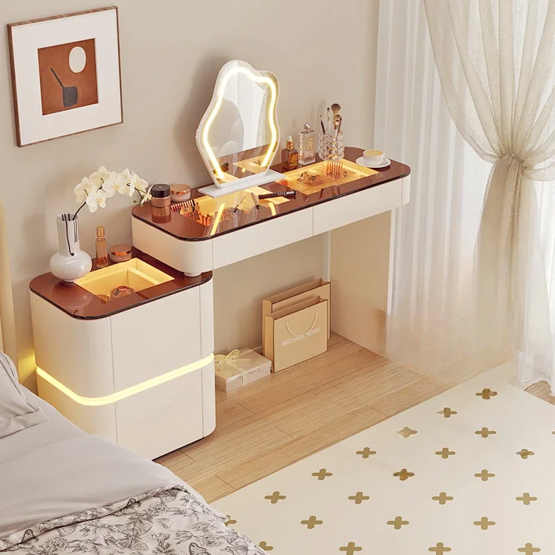 Туалетный столик туалетный деревянный для макияжа с зеркалом комод шкаф