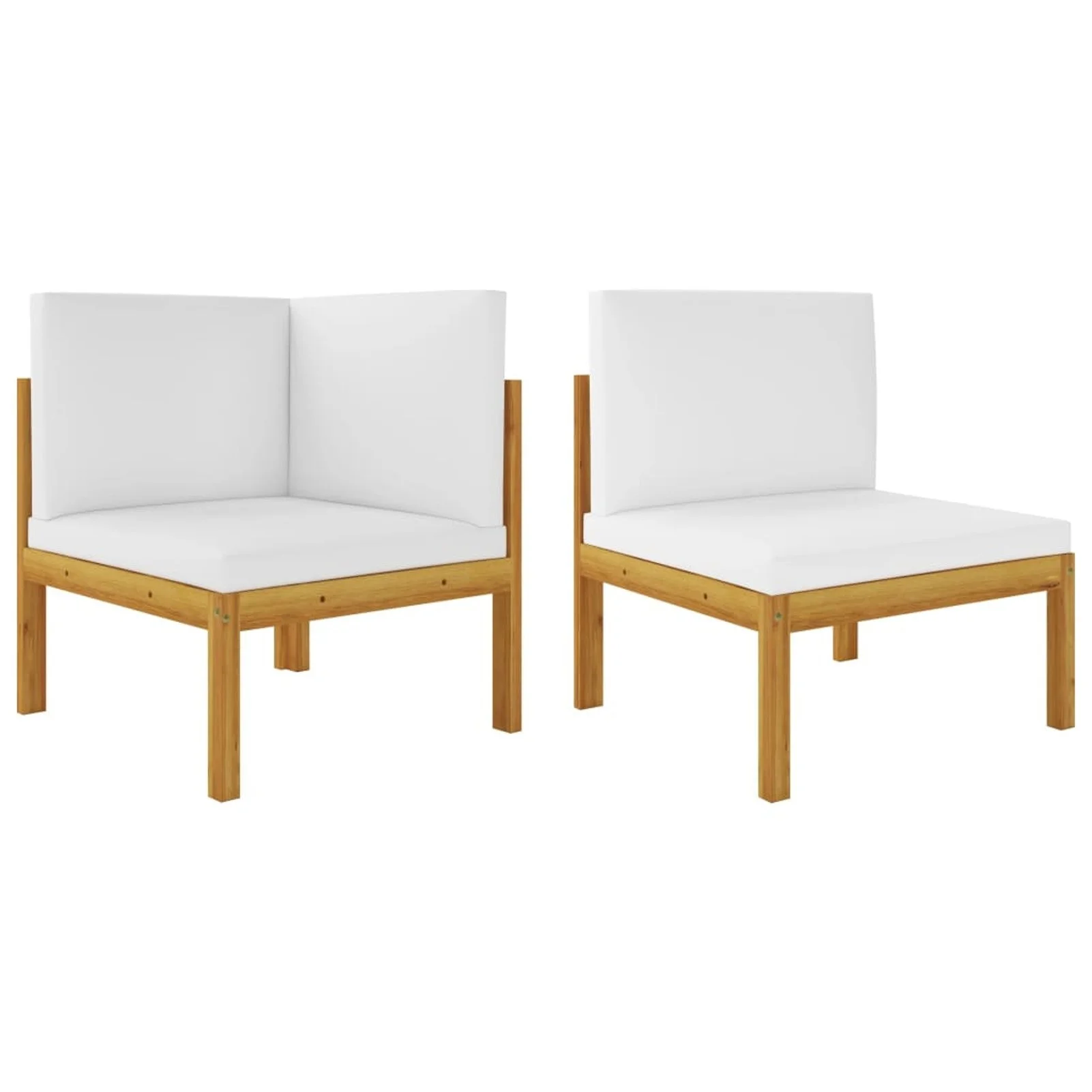 

2 Piece Patio Lounge Set with Cushions Solid Acacia Wood