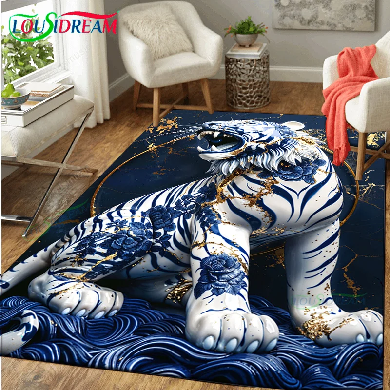 Позолоченный фарфор тигр Фотофон для кухни пола спальни украшение предметы