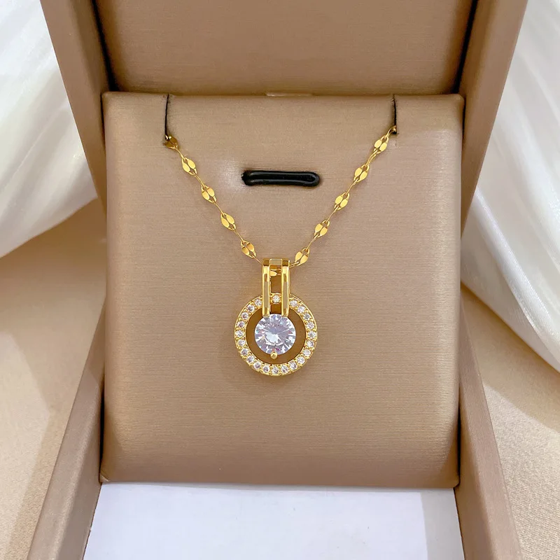 

Fashion sparkling stone necklace pendant ladies necklace jewelry clavicle chain