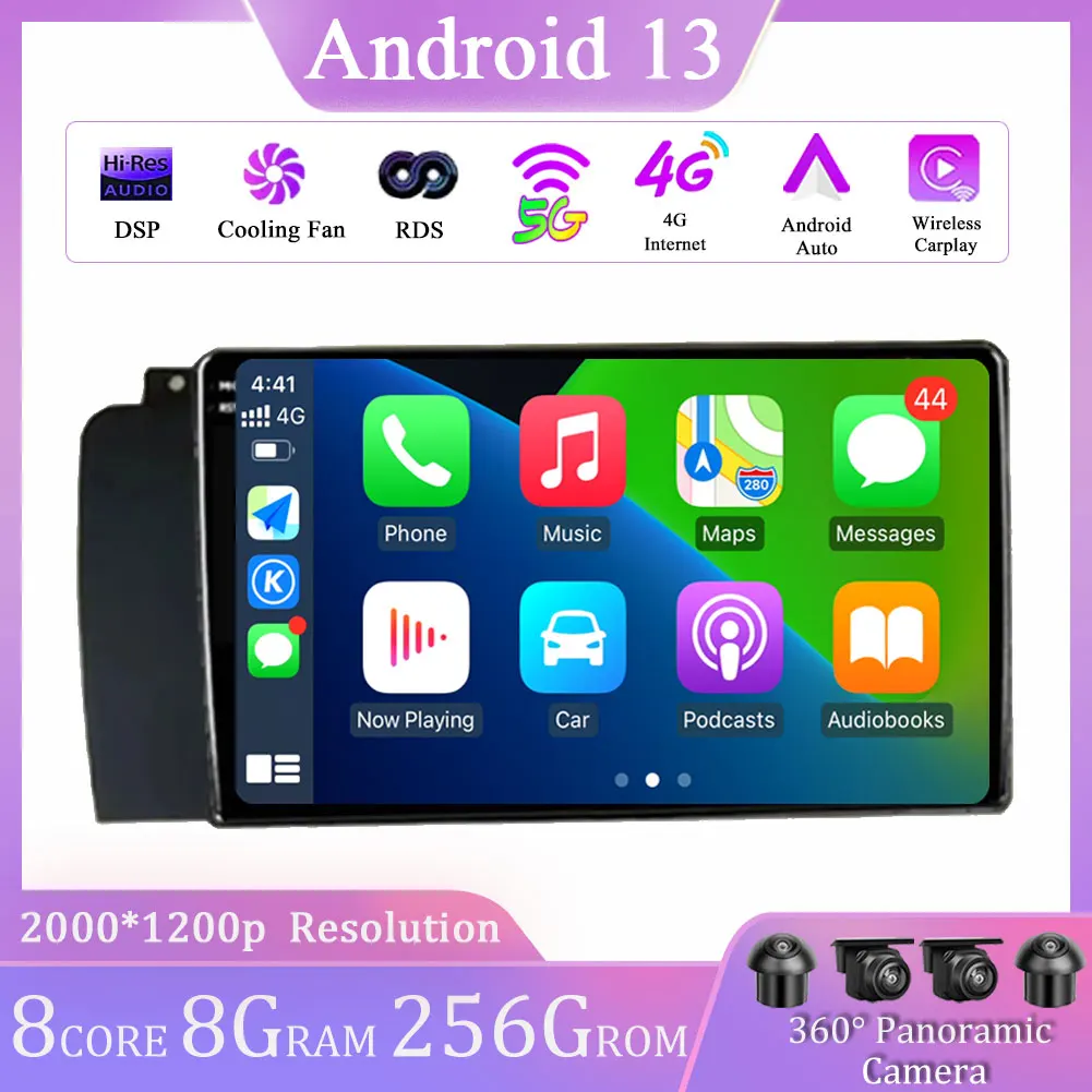 

Автомагнитола 9 дюймов, Android 13, для Volvo XC70 V70 S60 2004-2008, мультимедийный плеер с GPS-навигацией, DSP, RDS, DVD, 4G, Wi-Fi