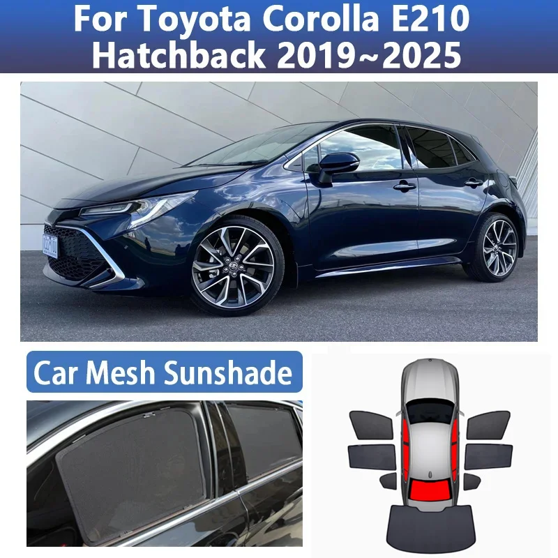 Фото Автомобильный сетчатый солнцезащитный козырек для Toyota Corolla E210 хэтчбек 2019 ~ 2025, солнцезащитные козырьки, магнитные шторы для окон, автоинструменты, аксессуары №1