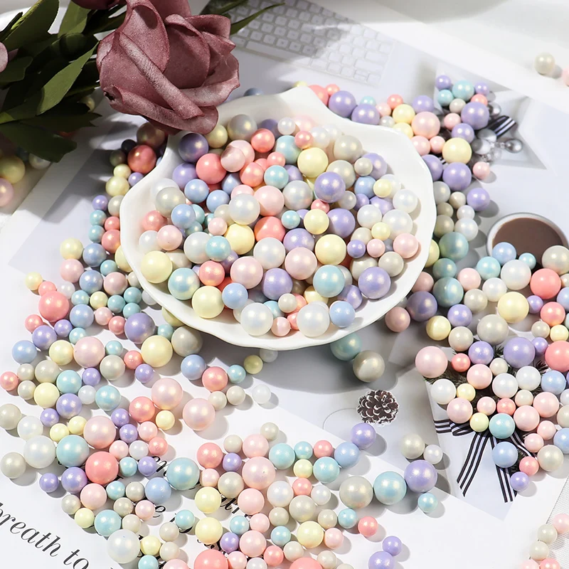 

New Macaron 6/8/10MM ABS Round Beads Without Holes Pearls Mixed Colour DIY Decorative Loose Beads Accessories Wholesale