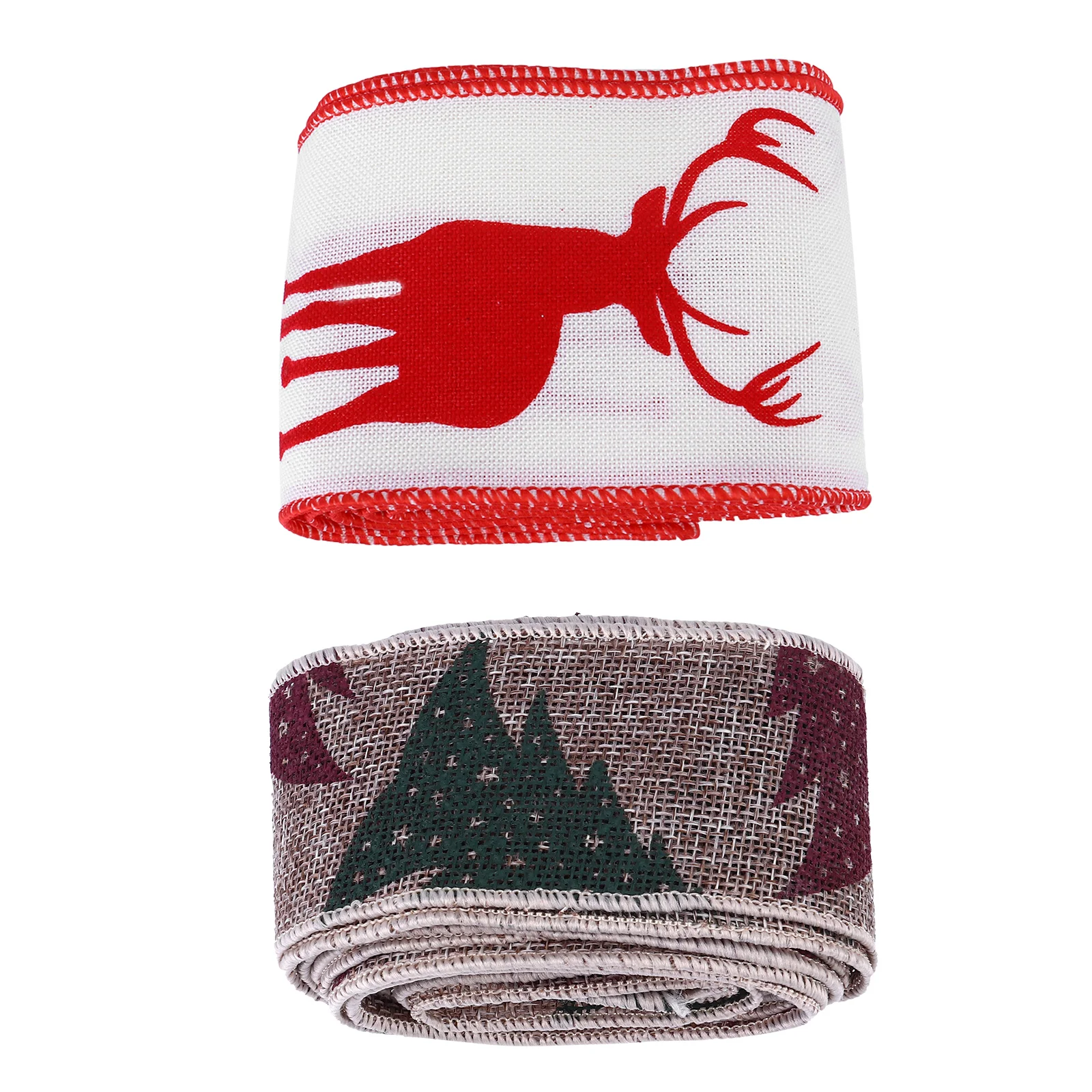 

2pcs Beautiful DIY Ribbon Christmas Packing Ribbon Gift Wrapping Ribbon for Home
