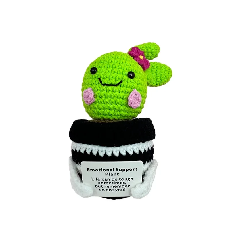 Мини Симпатичные вязаные цветы ручной работы кактус розы горшечные растения