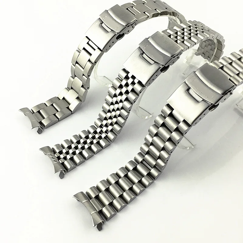 

20mm 22mm Curved End Solid Stainless Steel Wist Watch Bands Replacement For Seiko SKX007 SKX009 SKX011 SKX013 Strap Bracelets