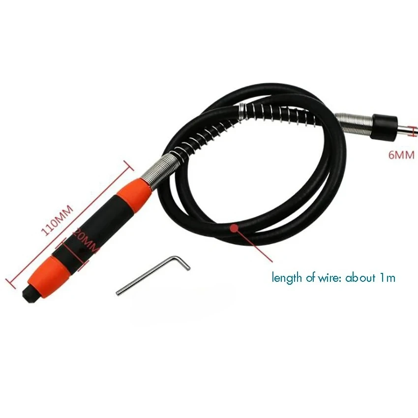 

Вращающаяся насадка для инструмента с гибким валом и удобной рукояткой, длина 1 м, гравер, полировальный вал для гравировки металла, вырезание по дереву гибкий