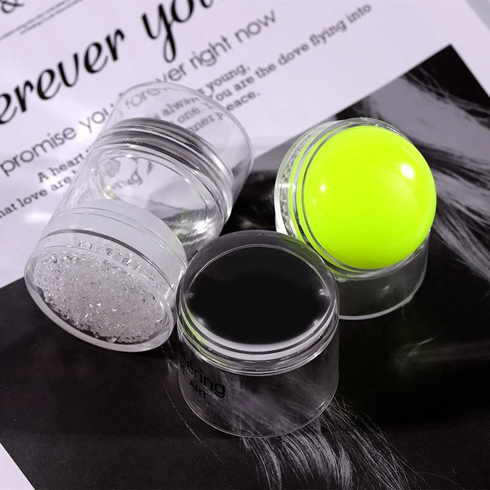 

Nail Salon New 1set Pure Clear Jelly Nail Art Stamper Scraper Set Silicone Marshmallow Nail Stamp Template Tools
