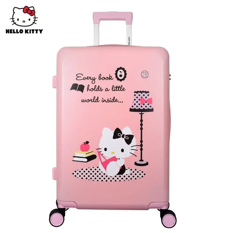 Hellokitty20-Inch Luggage Student 24-Inch Trolley Case Pink Suitcase Large Capacity Lightweight Sanrio business travel cute