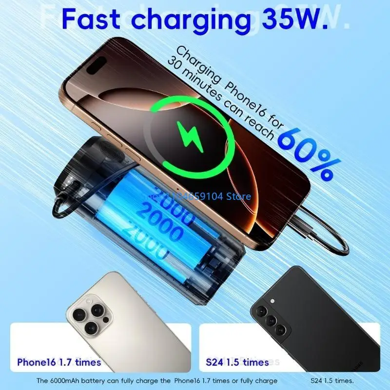 Фото Ручной пылесос с быстрой скоростью 78000 об/мин, 16500 Па, съемные аккумуляторы PowerBank для домашнего офиса №5