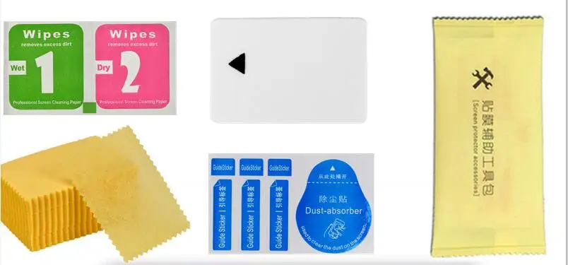 ZUCZUG NEW 5PCS Tempered Glass Phone LCD Screen Protector Dust Removal Dry Wet Cleaning Wipes Paper Tools Set Alcohol Package