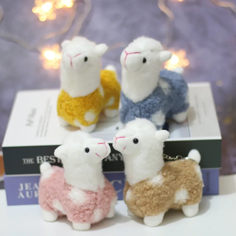 

PP Cotton Stuffed Doll Alpaca Plush Doll Baby Cute Animal Doll Bag with Plush Toy Keychain Plush Toy