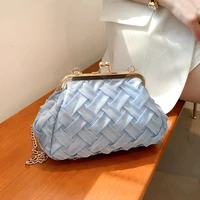 luxury designer handbag streamer weave womens fashion bags 2022 trend metal clip crossbody bags for women lady evening clutch