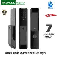 2022 new raykube kx2 tt lock bluetooth electronic smart door lock with biometric fingerprint app remote control nfc key unlock