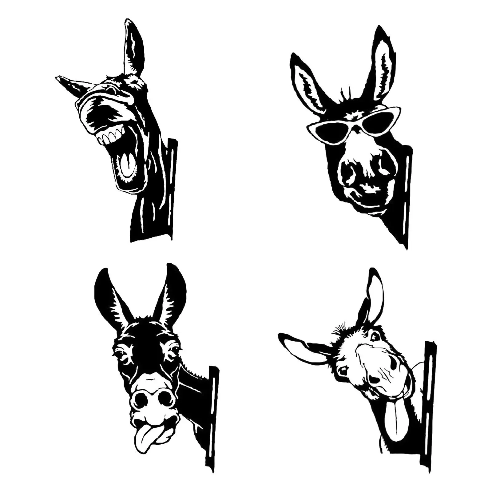 

Donkey Silhouette Artwork Creative Metal Artificial Lawnstakes Crafts Metal Donkey Yard Art for Backyard Fence Lawn Outdoor