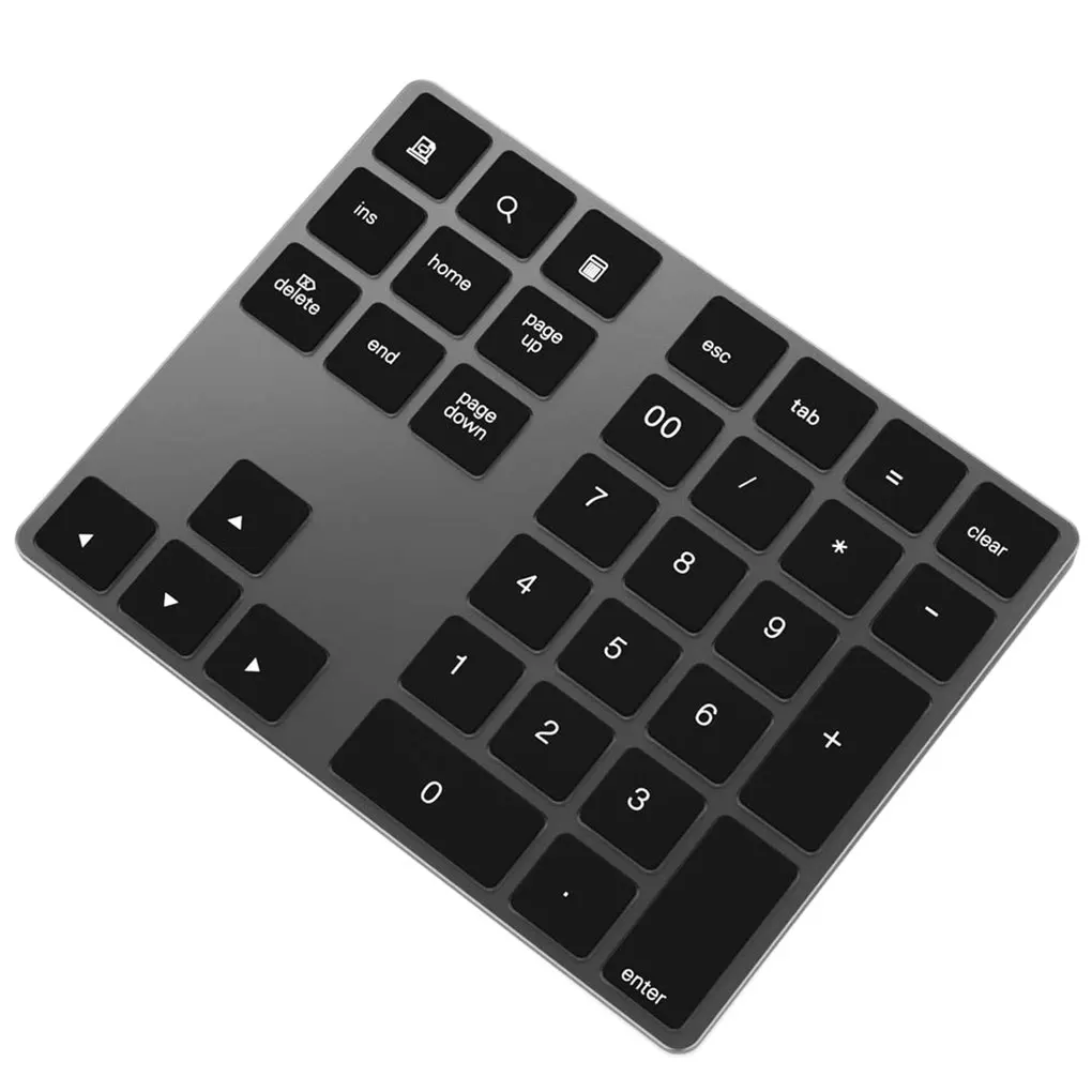 

Aluminum Alloy Bluetooth Number Pad Rechargeable Wireless Numeric Keypad Slim External Numpad Keyboard