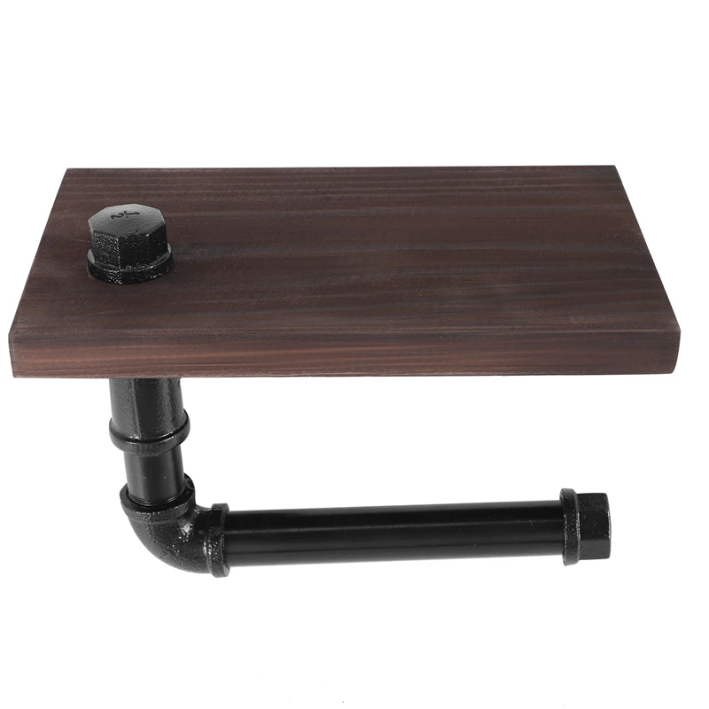 

Rustic Industrial Toilet Paper Roll Holder,Pipe Floating Holder For Home/Bathroom,Wall Mounted Shelf