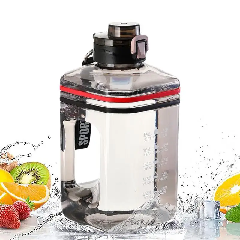 

Спортивная бутылка для воды, кувшин, бутылка для воды на полгаллона с маркером времени, белая/красная/черная/синяя большая многоразовая бут...