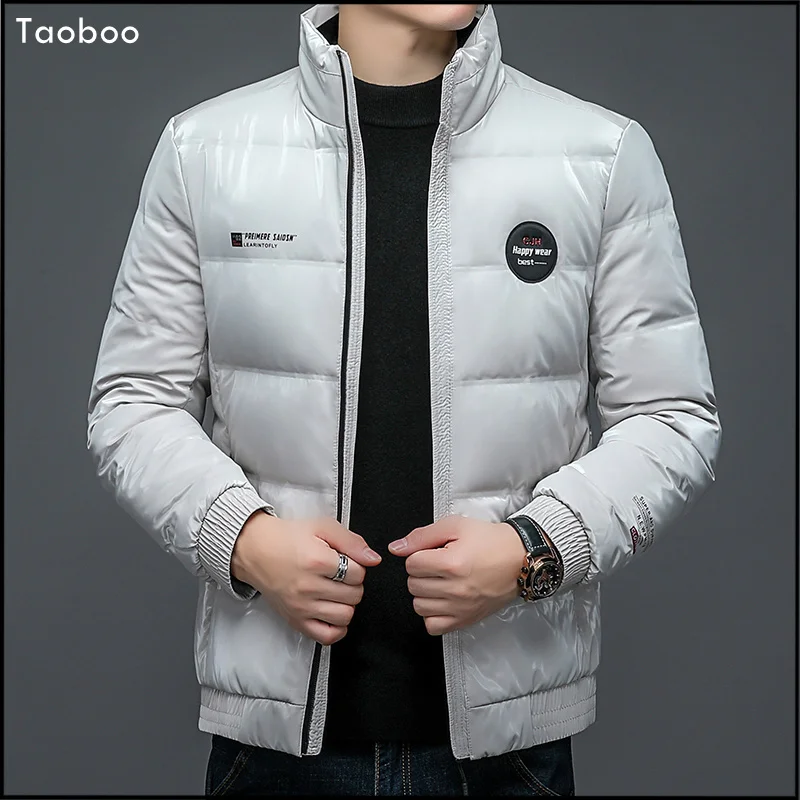 

Fashion Casual jackets for men 2024 New Winter Warm Thick 80%Duck Down Puffer Jacket Colorful Shinny Male Coat Streetwear