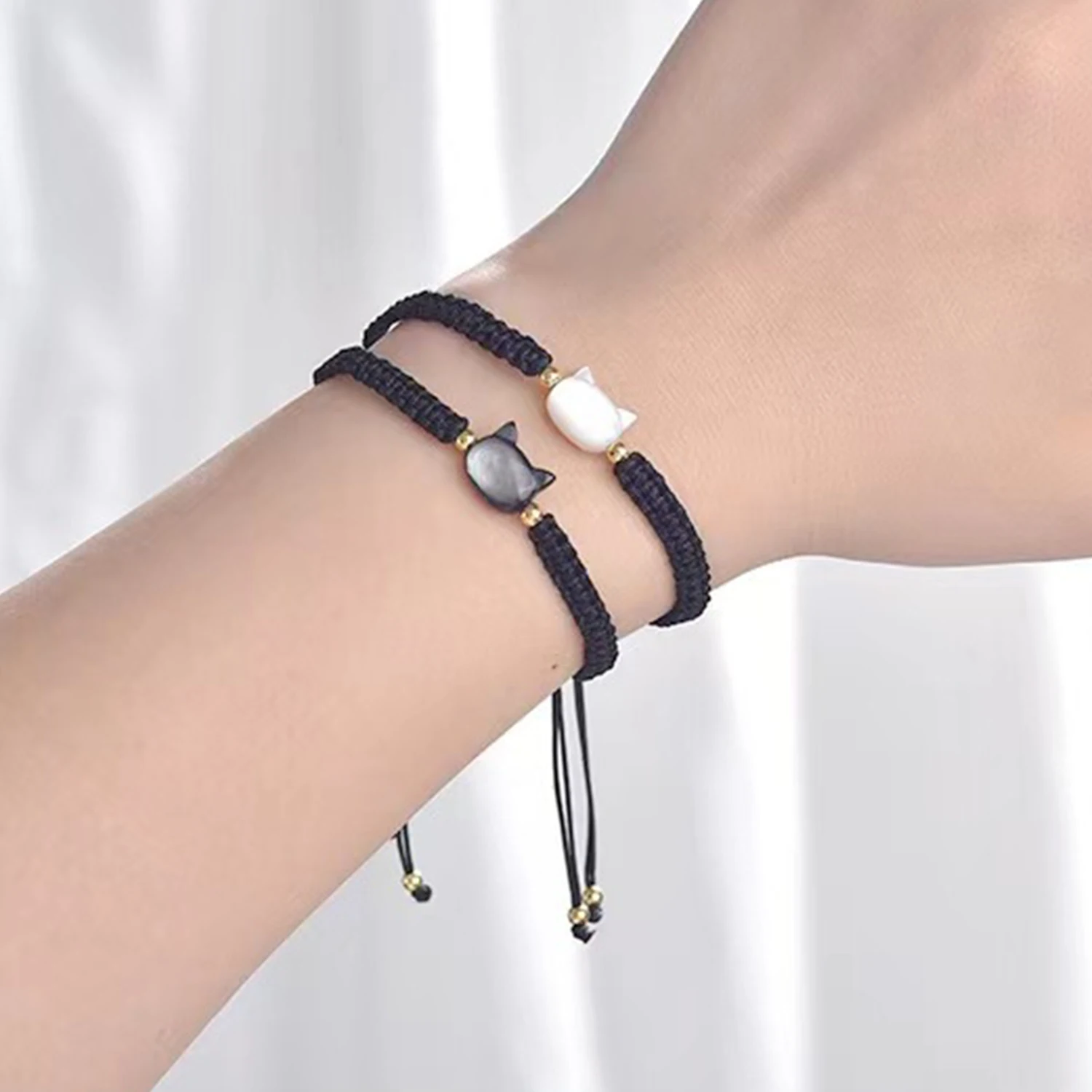 1 шт. браслеты из натурального лунного камня с обсидианом браслет ручной работы