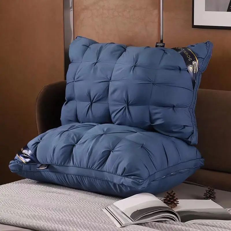 

Бархатная подушка с 100% чистыми перьями для детской защиты позвоночника, Подушка для домашнего использования с естественным наполнением