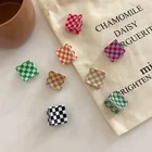 Мини клетчатая квадратная заколка для волос для женщин и девушек, женская заколка-краб для волос, простые заколки для волос, шикарная заколка для волос