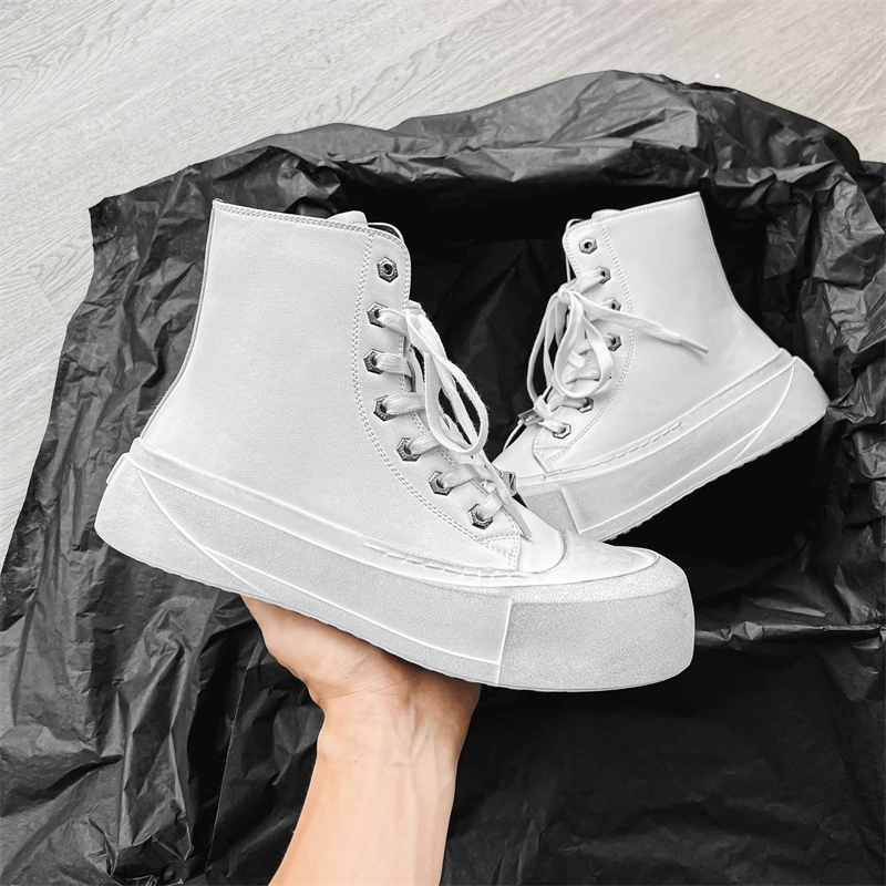 Осенне-зимняя мужская рабочая обувь из микрофибры с высоким вырезом новая модная