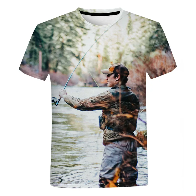 

Pattern Fish Men's T-shirt Harajuku Fashion Short Sleeve Top Summer Street Wear Unisex T-shirt