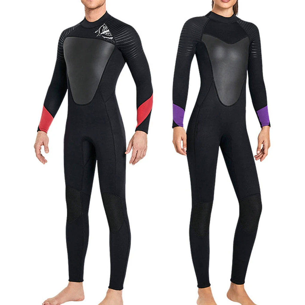 Diving Snorkelling Suit Portable Neoprene Warm Keeping Protecting Freediving Long Sleeve Wetsuit Woman Black XS