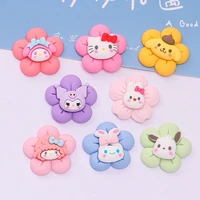 new cartoon sanrio hello kitty sakura flower resin diy accessories phone case cake hairpin diy ornaments handmade material