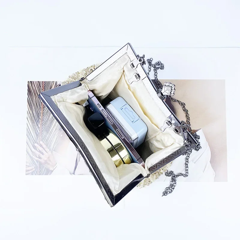 Роскошные вечерние сумочки с жемчугом и бусинами модные банкетные клатчи на