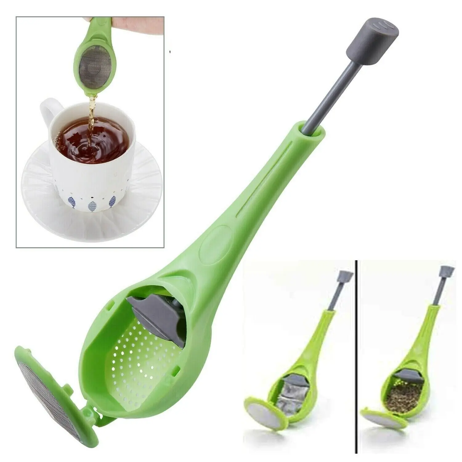 

Reusable Tea Infuser Flavor Total Tea Infuser Gadget Measure Swirl Steep Stir and Press Plastic Tea&Coffee Strainer Tea Filter