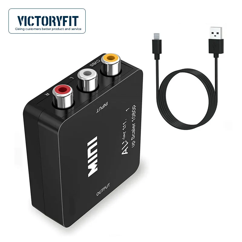 RCA AV/CVBS VGA HDMI-совместимый адаптер 1080P Full HD для игровой консоли ПК настольного