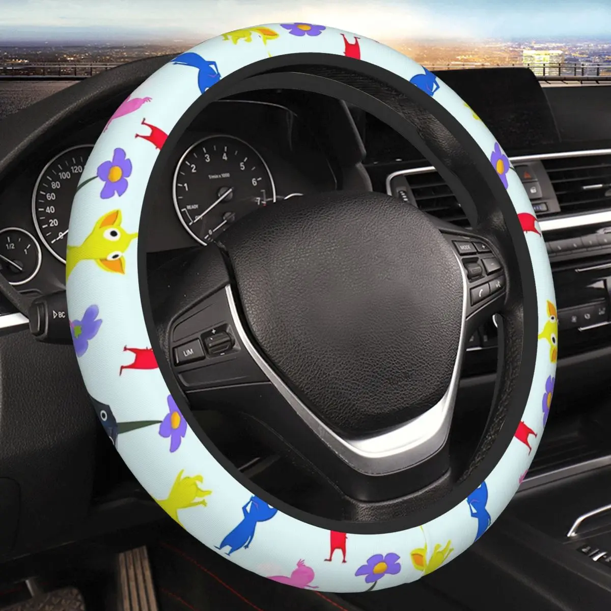 

Pikmin Thickening Car Steering Wheel Cover 38cm Universal Suitable Women Elastic Steering Wheel Cover
