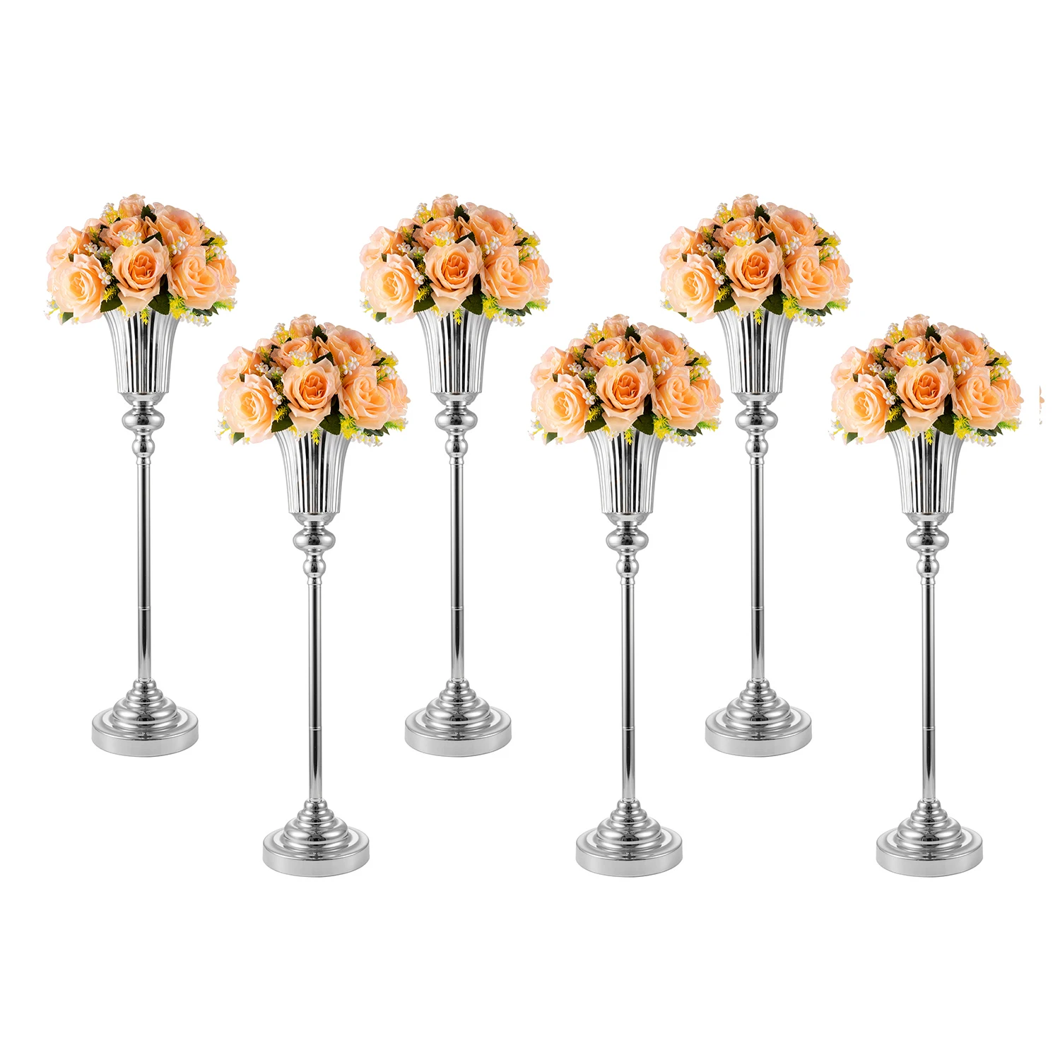 

Metal Vase for Wedding Flower Centerpiece 6Pcs/Set 24" Tall Floor Vase Road Lead for Party Christmas Event Aisle Home Decor