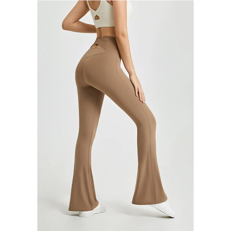 

Nude Feeling Elastic Sports Lulu Yoga Flare Pants Tight Skinny High Waist Peach Hip Lifting Fitness Pants Casual Pants