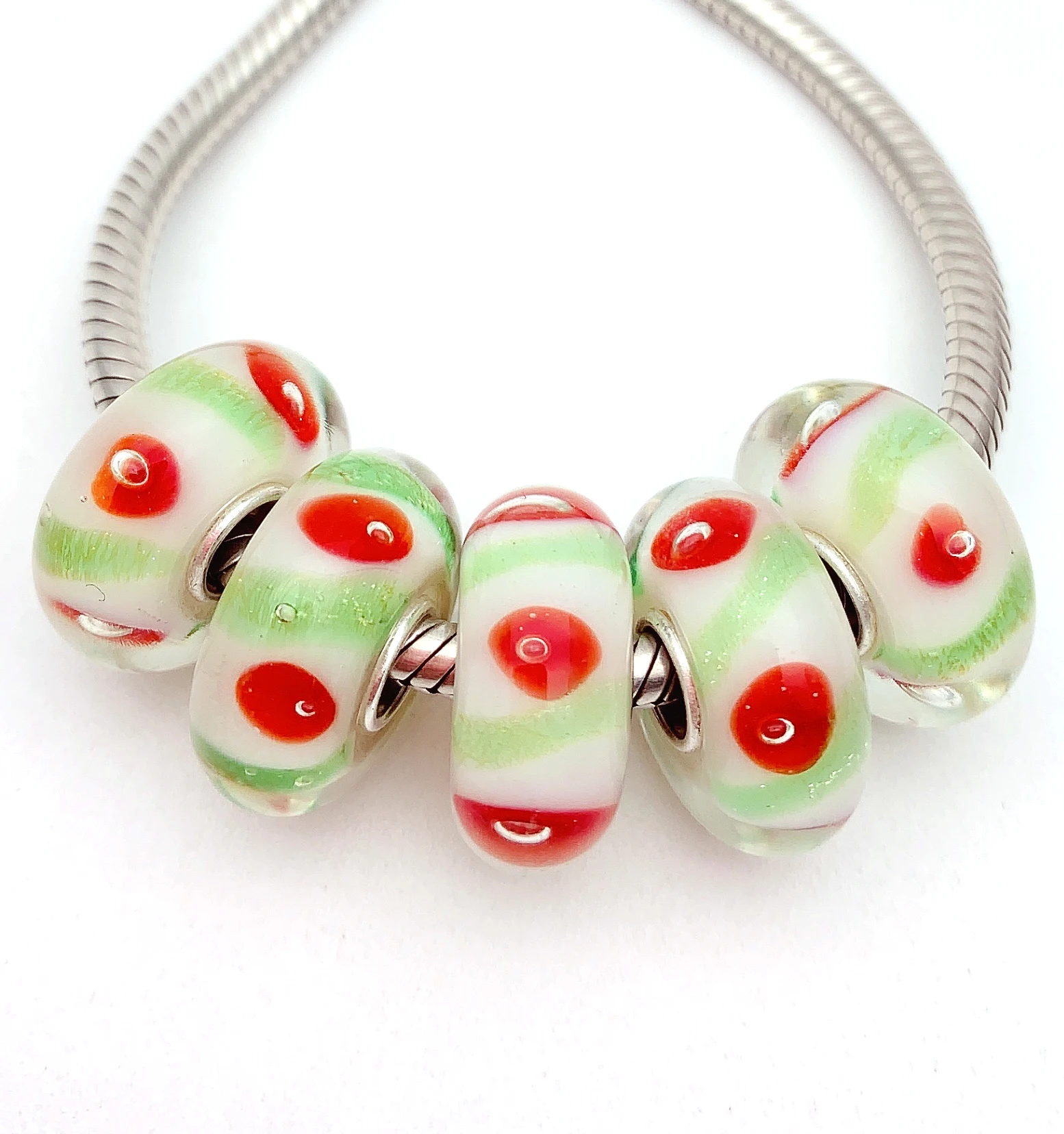 

YG811 5X 100% Authenticity S925 Sterling Silver Beads Murano Glassbeads NEW Fit European Charms Bracelet Diy Jewelry Lampwork