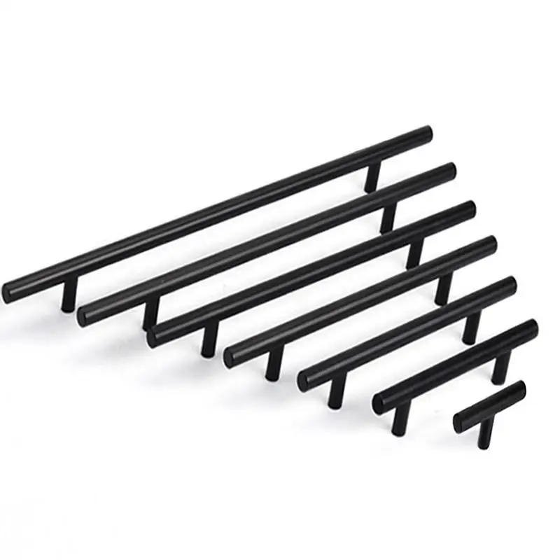 

Black Cupboard Handle Brushed Stainless Steel Kitchen Cabinet Door Knob Furniture Drawer Pull Hardware Pulls Bar Handle DropShip