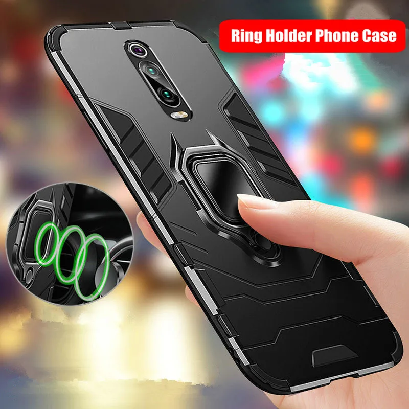 

Mi9T Pro Case Ring Stand Bumper Phone Cover For Xiaomi Redmi K20 Pro Case Xiomi Mi9t Hard PC Matte Cover For Xiaomi Mi 9T Pro