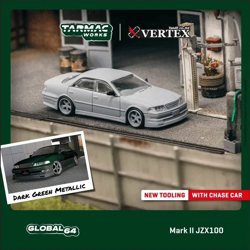 

Tarmac Works 1:64 VERTEX Mark II JZX100 Dark Green Metallic Diecast Model Car