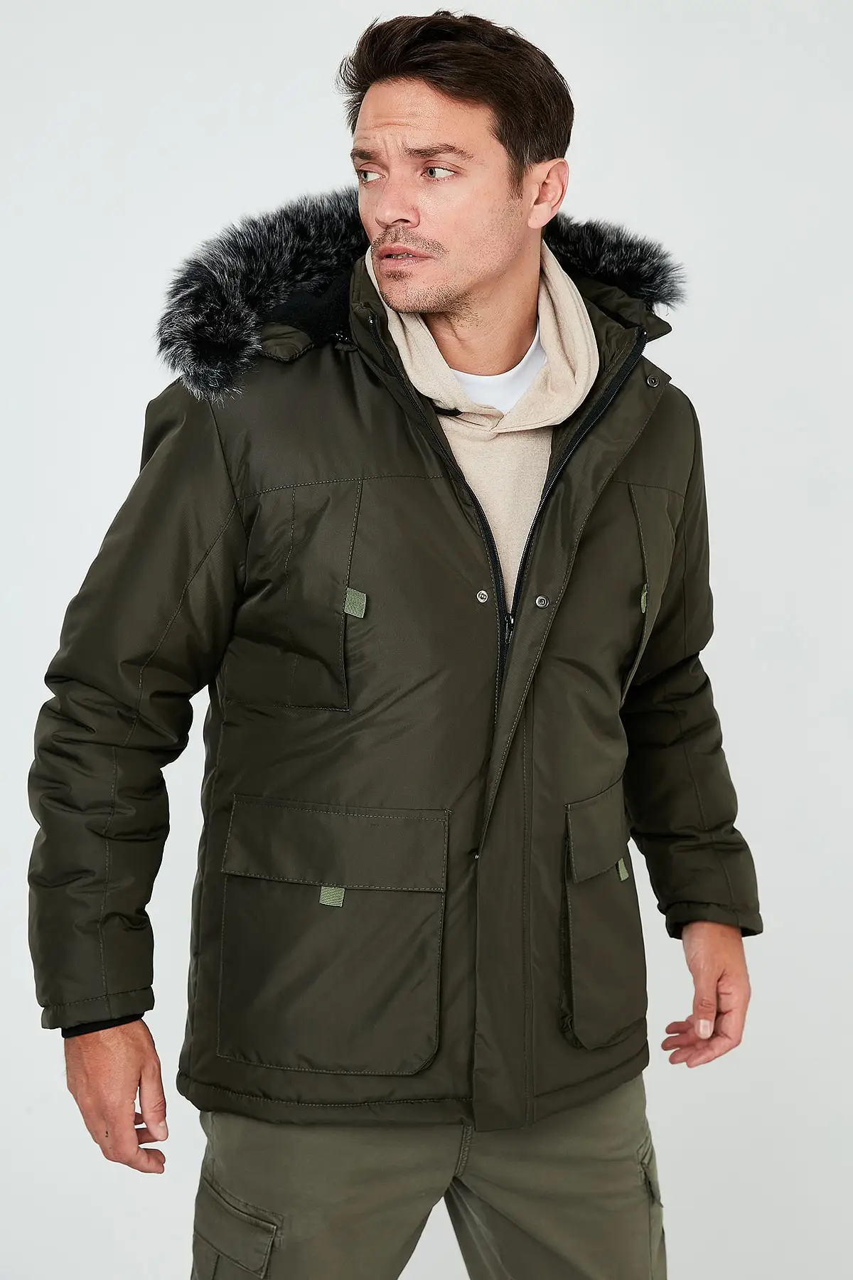 Slim Fit Hooded Pocket Coat for 5761100