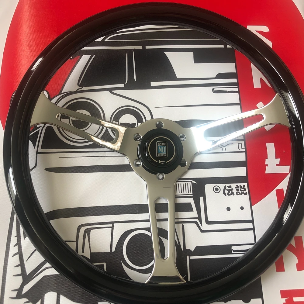 15-дюймовое классическое универсальное гоночное рулевое колесо Nardi ABS деревянное
