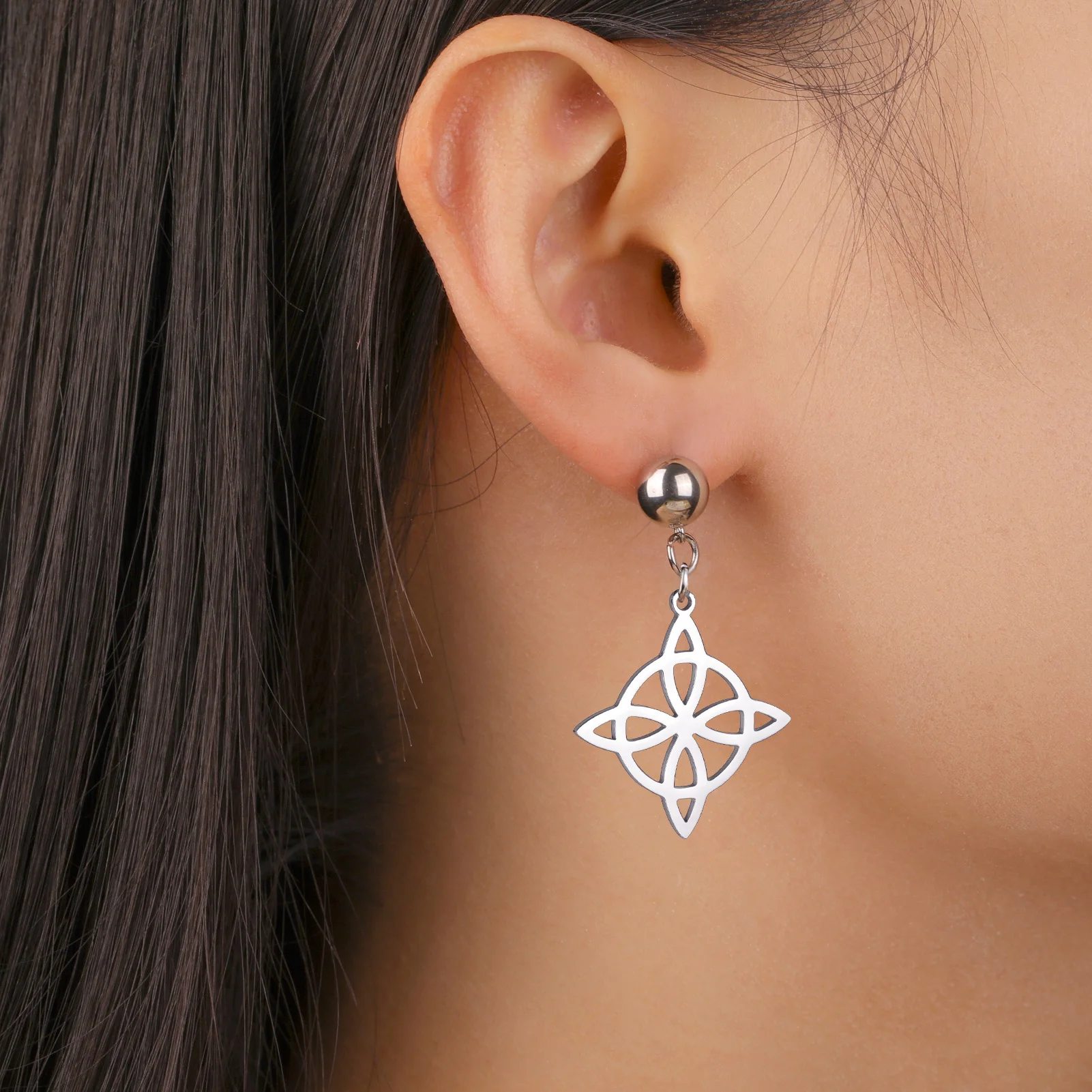 LIKGREAT серьги-гвоздики с узлом ведьмы из нержавеющей стали для женщин ирландские