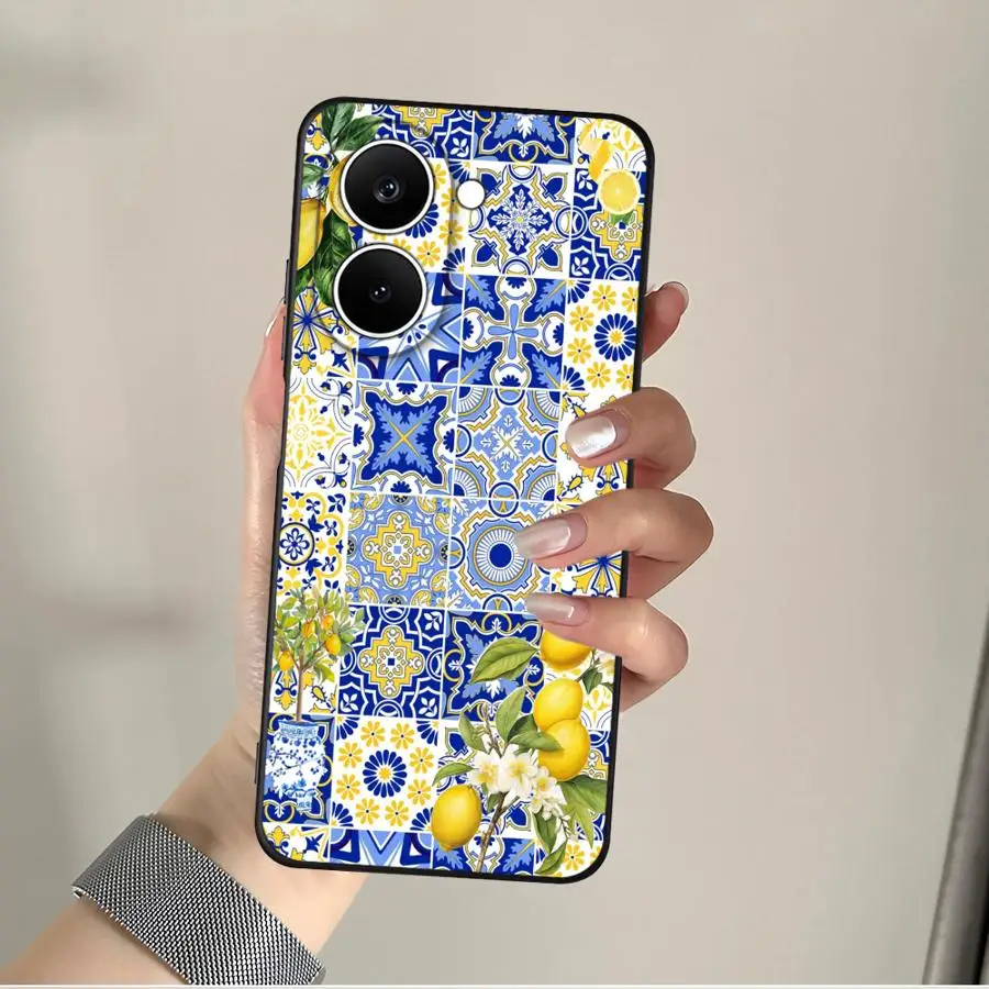 Фото Чехол для телефона Xiaomi Poco F8 C71 C75 X3 X4 X5 X7 F1 M5 M3 M4 M7 C61 C50 F3 C85 с узором «Средиземноморский лимон» №2