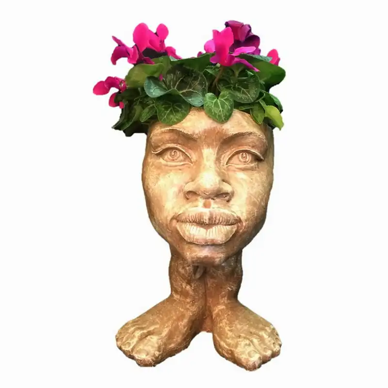 

13 in. Auntie Kayla the Face Humorous Statue Planter Holds 5 in. Pot