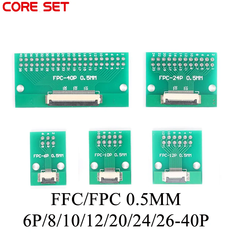 

10 шт. FPC FFC кабель 6 8 10 12 14 20 30 40 PIN 0,5 мм штекер разъем SMT адаптер для 2,54 мм 1,0 дюйма шаг сквозное отверстие DIP PCB