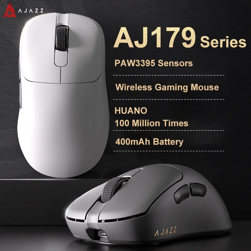 Фото AJAZZ AJ179 PRO PAW3395 Беспроводная игровая мышь с RGB-зарядной базой, легкая эргономичная мышь с разрешением 26000 точек на дюйм для ПК, геймера, ноутбука №1