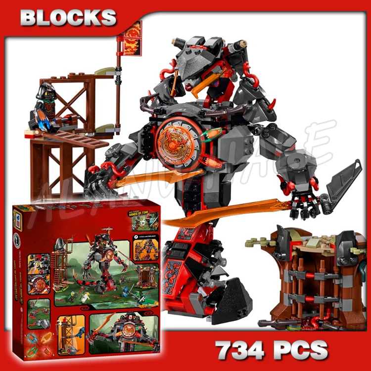 

734 шт., строительные блоки Shinobi Dawn of Iron Doom, зловещая змея, болотный форт вермиллион, яйцо 10583, игрушки, совместимые с моделью