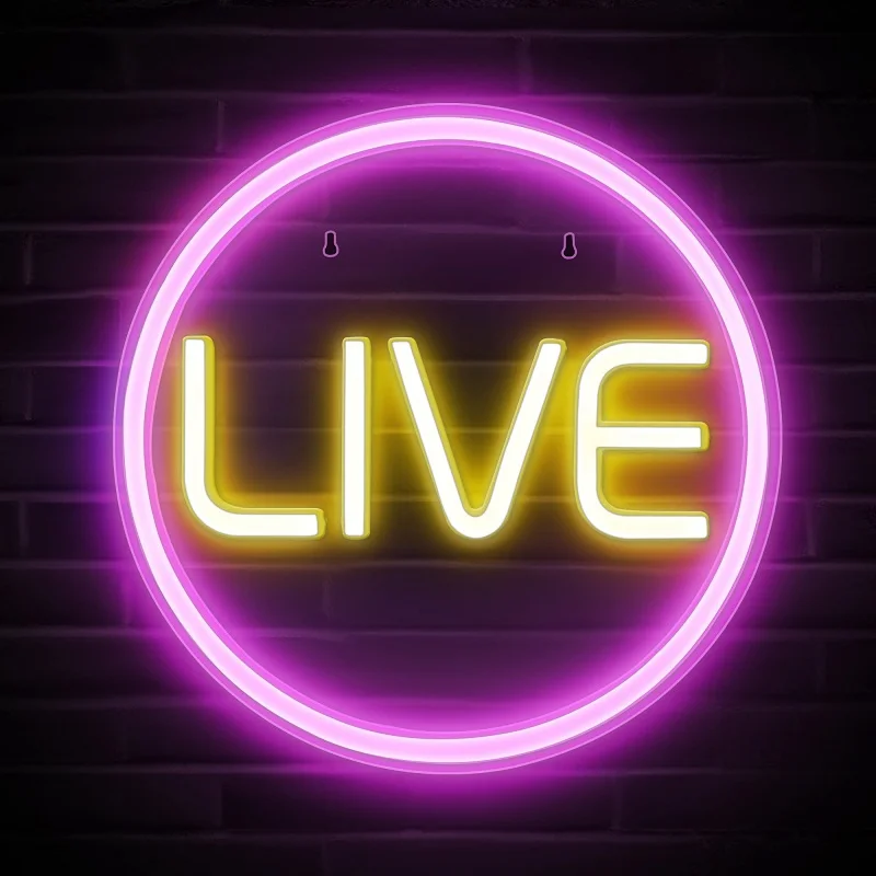 

LIVE Letters USB Powered Neon LED Sign Party Décor Neon Light Sign Lighting For Studio Wall Bedroom Room Decoration