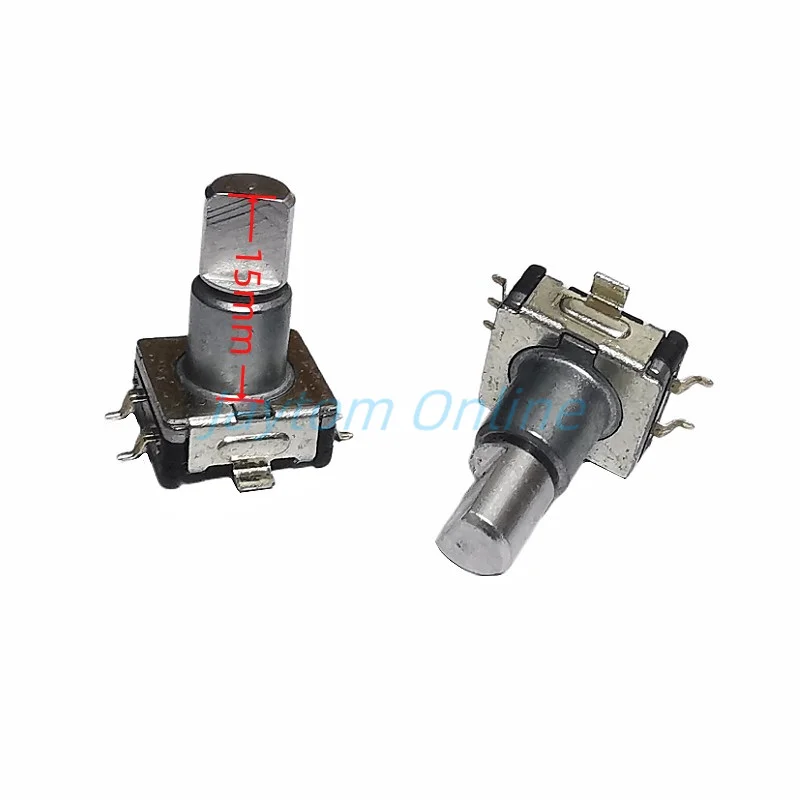 

5 шт. поворотный энкодерный переключатель EC11 с кнопочным переключателем 20/30 позиций 5-контактный тип SMD Длина ручки 15 мм Половина вала